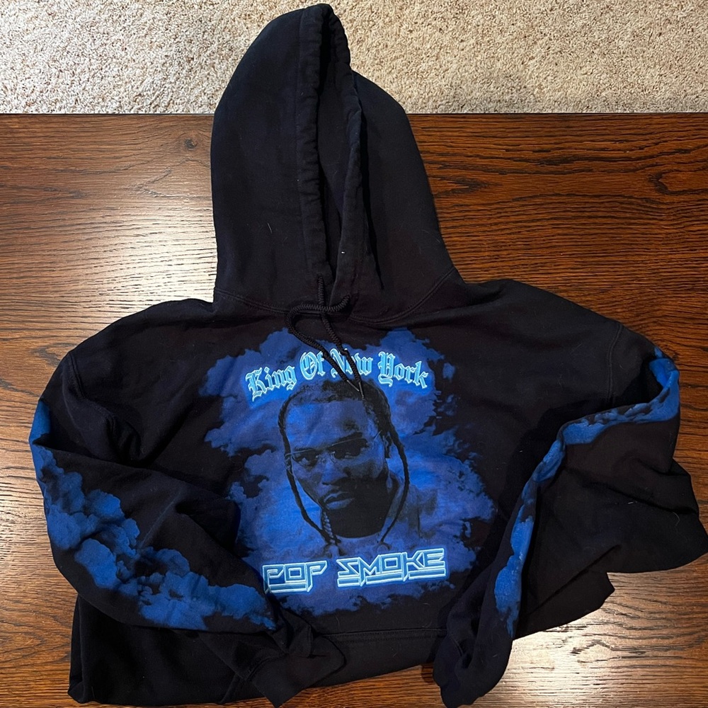 Urban Outfitters Black and Blue Graphic Hoodie